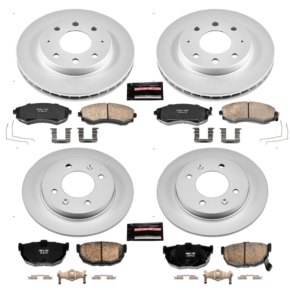Power Stop 98-01 Hyundai Elantra Front & Rear Z17 Evolution Geomet Coated Brake Kit