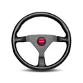 Momo Montecarlo Steering Wheel 320 mm - Black Leather/Red Stitch/Black Spokes