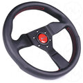 Momo Montecarlo Steering Wheel 320 mm - Black Leather/Red Stitch/Black Spokes