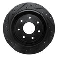 R1 97-04 Ford F-150 4WD Rear Right Drilled & Slotted Black Brake Rotor