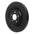 R1 2017-2025 Audi Q8 e-Tron Sportback Rear Left Drilled & Slotted Black Brake Rotor