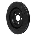 R1 2017-2025 Audi Q8 e-Tron Sportback Rear Left Drilled & Slotted Black Brake Rotor