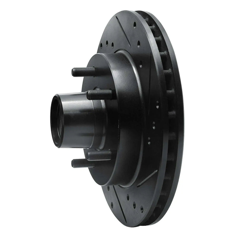 R1 2016-2026 Lexus NX350 Front Right Drilled & Slotted Black Brake Rotor