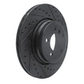R1 05-08 BMW 760I Rear Right Drilled & Slotted Black Brake Rotor