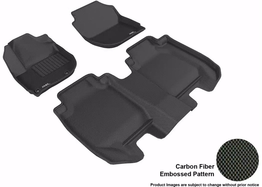 3D MAXpider 2016-2020 Honda Hr-V Kagu 1st & 2nd Row Floormats - Black