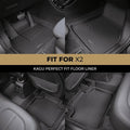 3D MAXpider 2016-2020 BMW X1/X2 F48/F39 Kagu 1st & 2nd Row Floormats - Black
