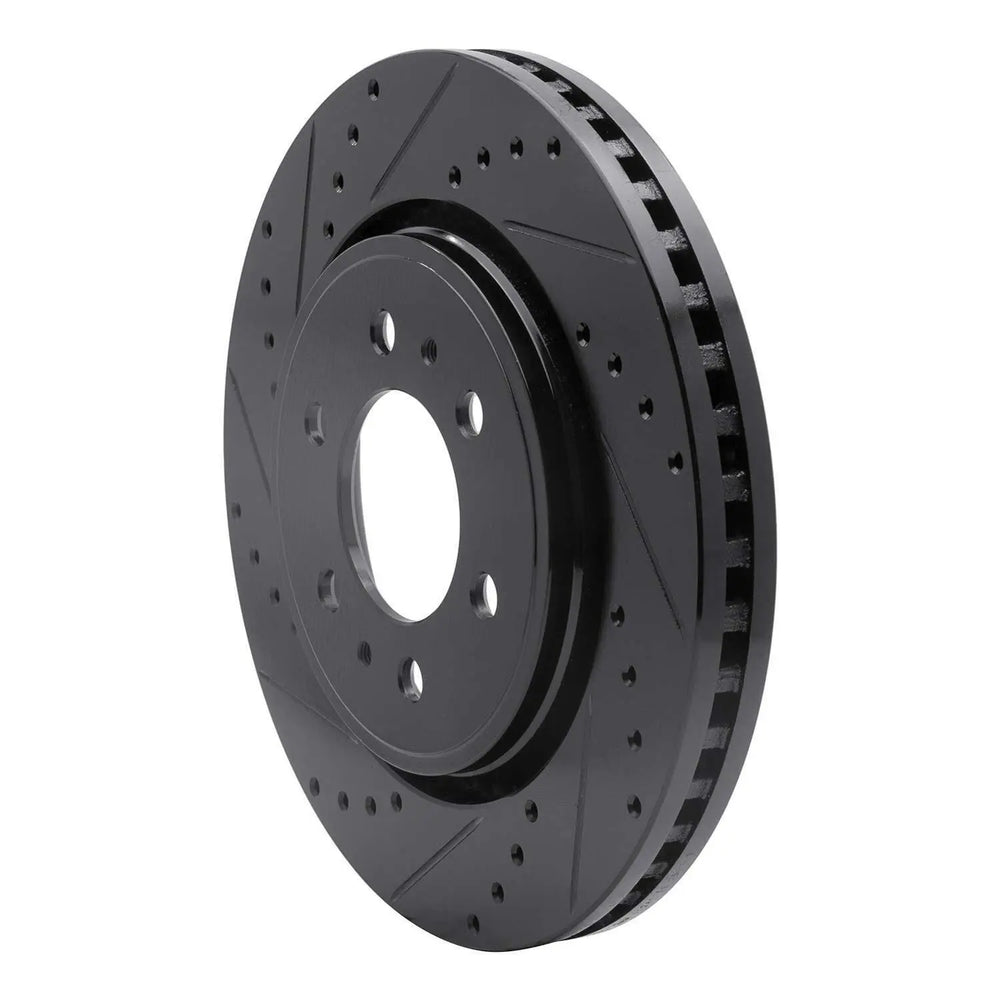 R1 10-20 Ford F-150 Front Left Drilled Black Brake Rotor