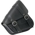Willie & Max HD Sportsters, Custom Hard Tails Leather Swingarm Bag w/Chrome Buckle - Black
