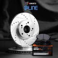 R1 21-22 Chevrolet Canyon Front Left Drilled Black Brake Rotor