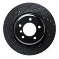 R1 09-16 BMW Z4 Front Left Drilled & Slotted Black Brake Rotor
