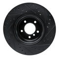 R1 09-16 BMW Z4 Front Left Drilled & Slotted Black Brake Rotor