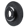 R1 09-16 BMW Z4 Front Left Drilled & Slotted Black Brake Rotor