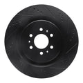 R1 04-11 Cadillac CTS Rear Right Drilled & Slotted Black Brake Rotor