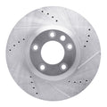 DFC 11-18 Porsche Cayenne Left Front Drilled & Slotted Silver Brake Rotor