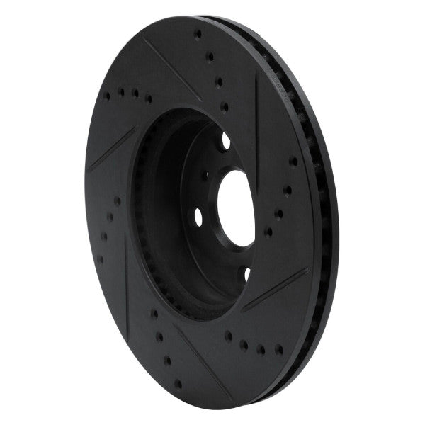 R1 09-19 Dodge H100 (Mexico) Front Left Drilled & Slotted Black Brake Rotor