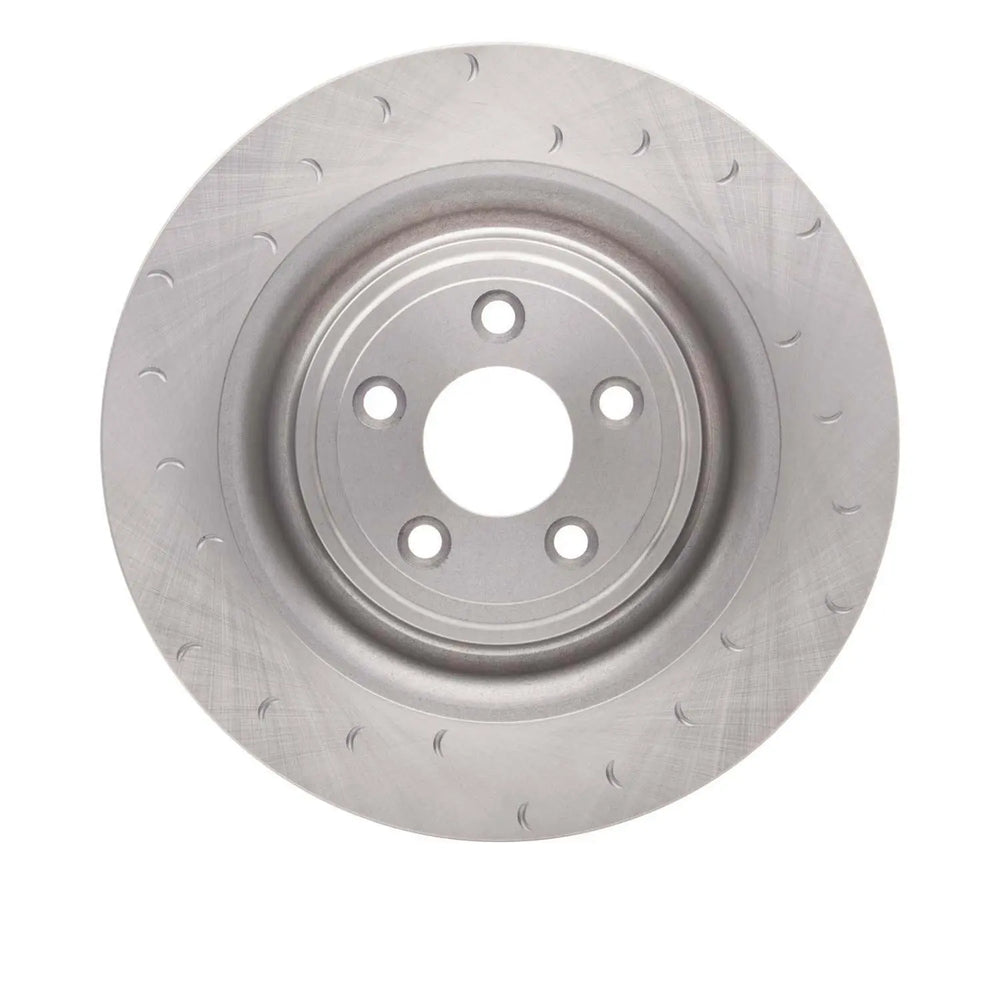 R1 08-09 Jaguar XKR Rear Left Slotted Black Brake Rotor