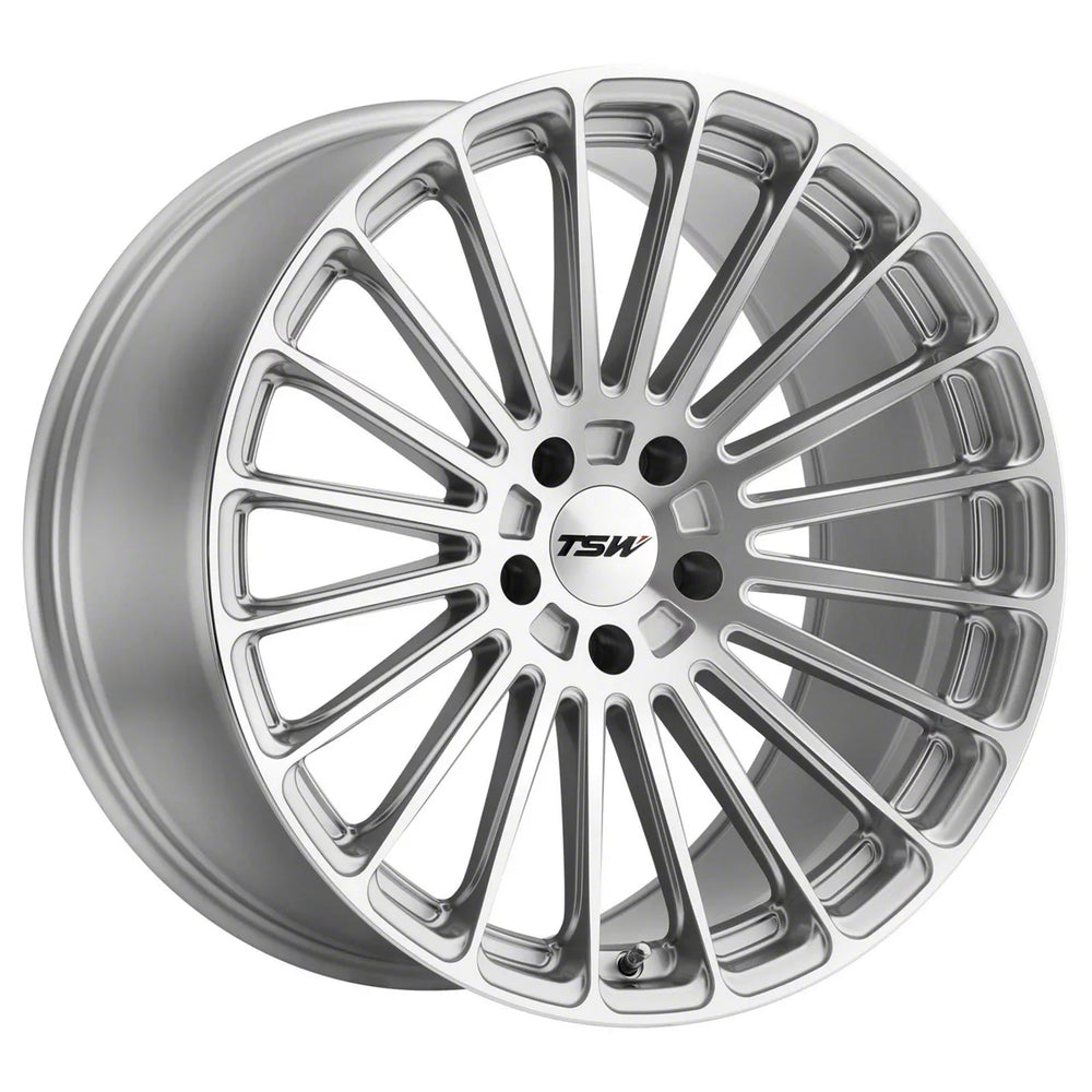 ~(34 lbs. 24X24X12)~ TSW TURBINA 22x10.5 5/108 ET42 CB72.1 TITANIUM SILVER W/MIRROR CUT FACE