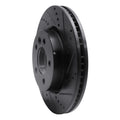 R1 05-07 Land Rover LR3 Front Right Drilled & Slotted Black Brake Rotor