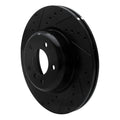 R1 06-13 BMW 135I Front Left Drilled & Slotted Black Brake Rotor