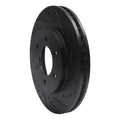 R1 02-06 Ford Expedition Front Right Drilled & Slotted Black Brake Rotor