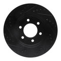 R1 02-06 Ford Expedition Front Right Drilled & Slotted Black Brake Rotor