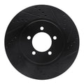 R1 03-05 Lincoln AVIATOR Front Right Drilled & Slotted Black Brake Rotor