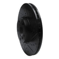 R1 07-19 BMW X6 Front Right Drilled & Slotted Black Brake Rotor