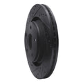 R1 12-18 Jeep Wrangler Front Left Drilled & Slotted Black Brake Rotor