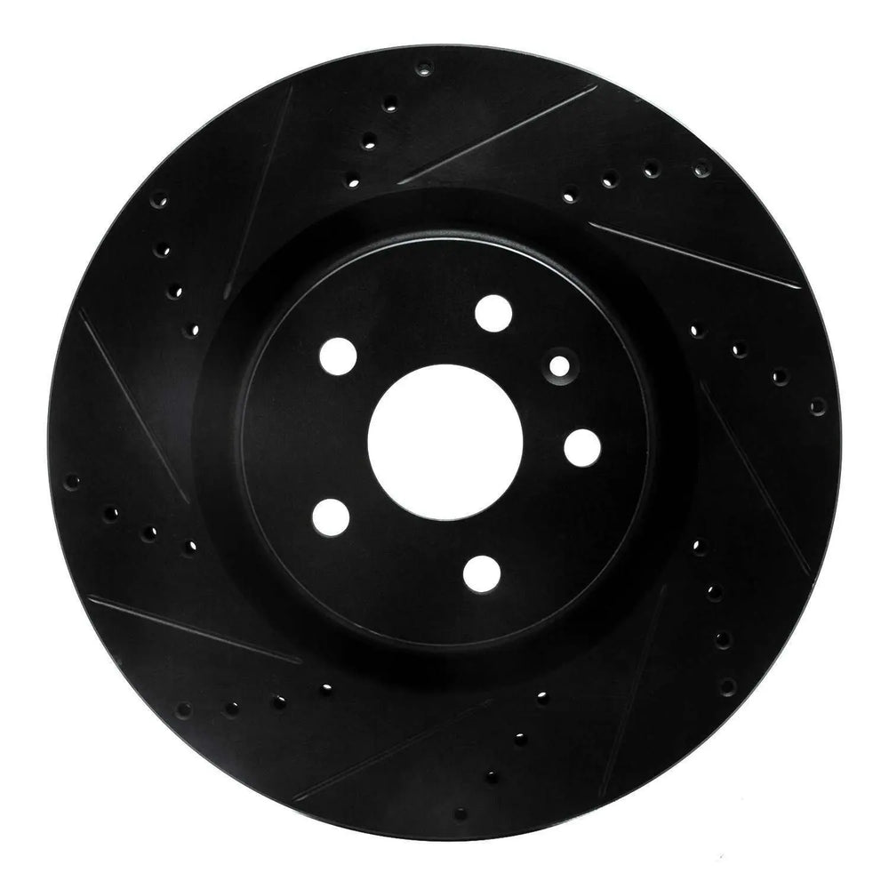 R1 09-17 Buick Regal Front Left Drilled & Slotted Black Brake Rotor