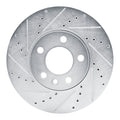 R1 Concepts Brake Rotor Drilled and Slotted Silver Fits Volkswagen Transporter