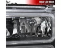 F350 HEADLIGHTS WITH LED BAR BLACK HOUSING CLEAR LENS AMBER REFLECTOR - USES STOCK BULBS