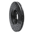 R1 03-09 Volvo XC90 Front Right Drilled & Slotted Black Brake Rotor