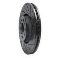 R1 03-09 Volvo XC90 Front Right Drilled & Slotted Black Brake Rotor