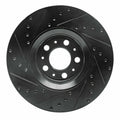R1 03-09 Volvo XC90 Front Right Drilled & Slotted Black Brake Rotor