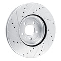 R1 Concepts Brake Rotor Drilled and Slotted Silver Fits Audi S4