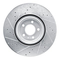 R1 Concepts Brake Rotor Drilled and Slotted Silver Fits Audi S4