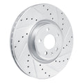 R1 Concepts Brake Rotor Drilled and Slotted Silver Fits Audi S4
