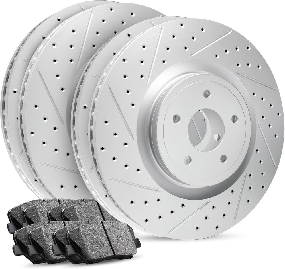 R1 03-06 Mitsubishi Lancer Front Right Slotted Black Brake Rotor