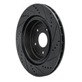 R1 06-13 Chevrolet Corvette Rear Left Drilled & Slotted Black Brake Rotor