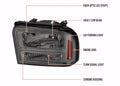 F350 HEADLIGHTS WITH LED BAR CHROME HOUSING SMOKED LENS AMBER REFLECTOR - USES STOCK BULBS