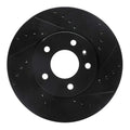 R1 13-25 Cadillac CT4 Front Right Drilled & Slotted Black Brake Rotor