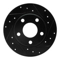 R1 06-20 Dodge Charger Rear Right Slotted Black Brake Rotor