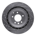 R1 Concepts Brake Rotor Drilled and Slotted Silver Fits Porsche Cayenne