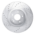 R1 2022-2023 Genesis G70 Front Left Drilled & Slotted Silver Brake Rotor