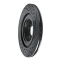 R1 16-26 Polestar Polestar 2 Rear Left Drilled & Slotted Black Brake Rotor