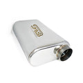 Stainless Bros 2.5in SS304 Thin Oval Muffler 17in OAL - Polished