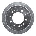 R1 98-07 Lexus LX470 Rear Left Drilled & Slotted Black Brake Rotor