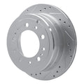 R1 98-07 Lexus LX470 Rear Left Drilled & Slotted Black Brake Rotor
