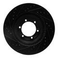 R1 12-18 Chevrolet Colorado Front Right Drilled & Slotted Black Brake Rotor