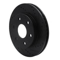 R1 2022-2025 Lexus LX600 Rear Right Drilled & Slotted Black Brake Rotor
